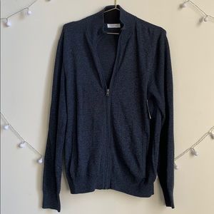 Never worn Calvin Klein navy zip up sweater